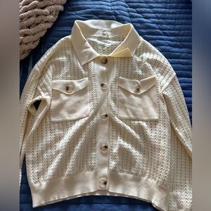 Cream BiBi L Button-Up Cardigan/Shirt